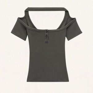 Courrèges TOP HYPERBOLE SNAPS 90'S RIB TOP